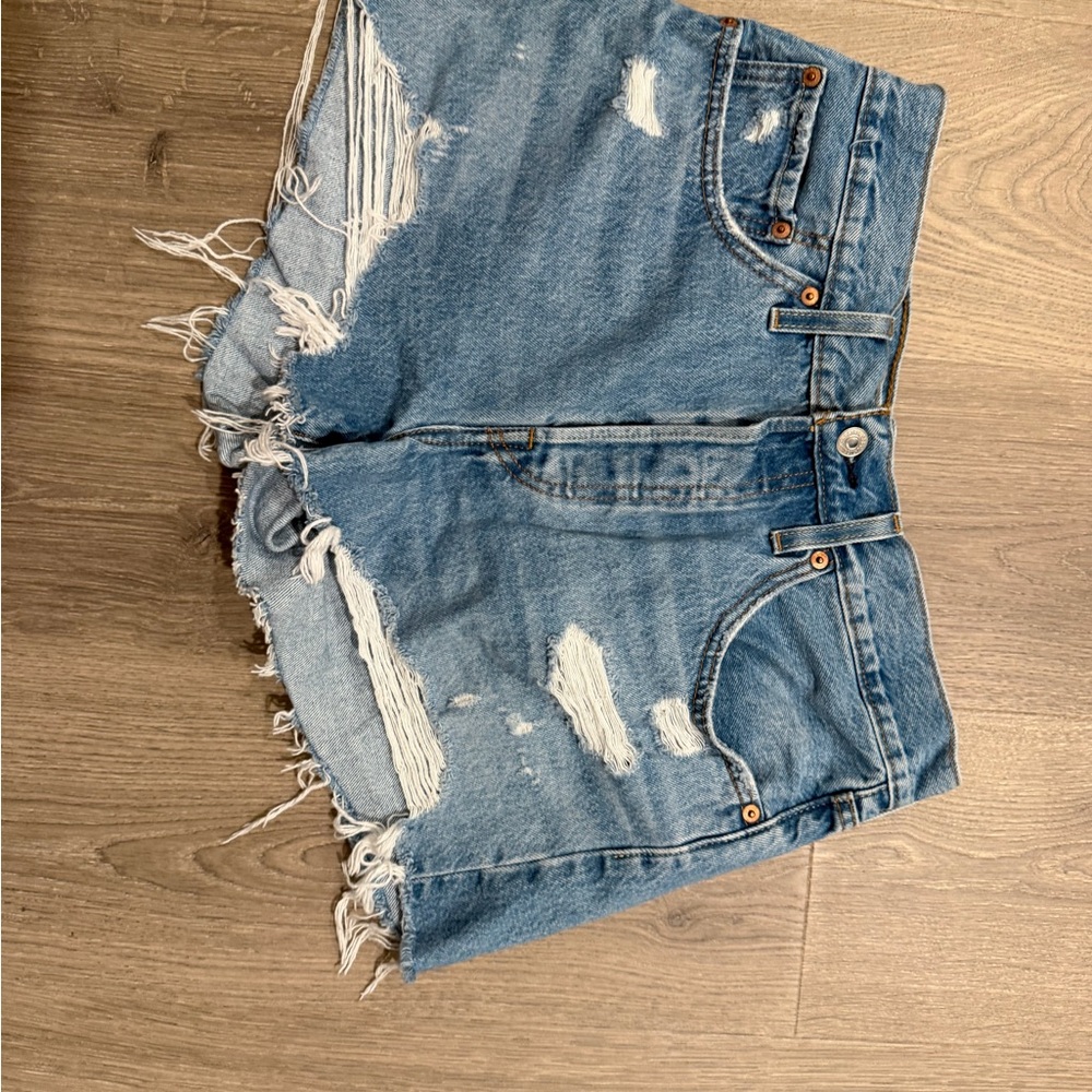 Signature by Levi Strauss Light Blue Distressed Jean Shorts